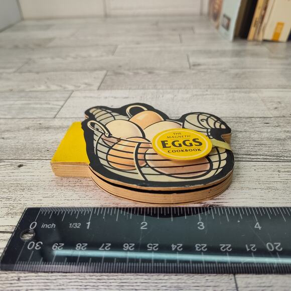 THE MAGNETIC EGGS Cookbook Die Cutout Small Quaint 80s Cookbook MISSING MAGNET - Picture 7 of 9